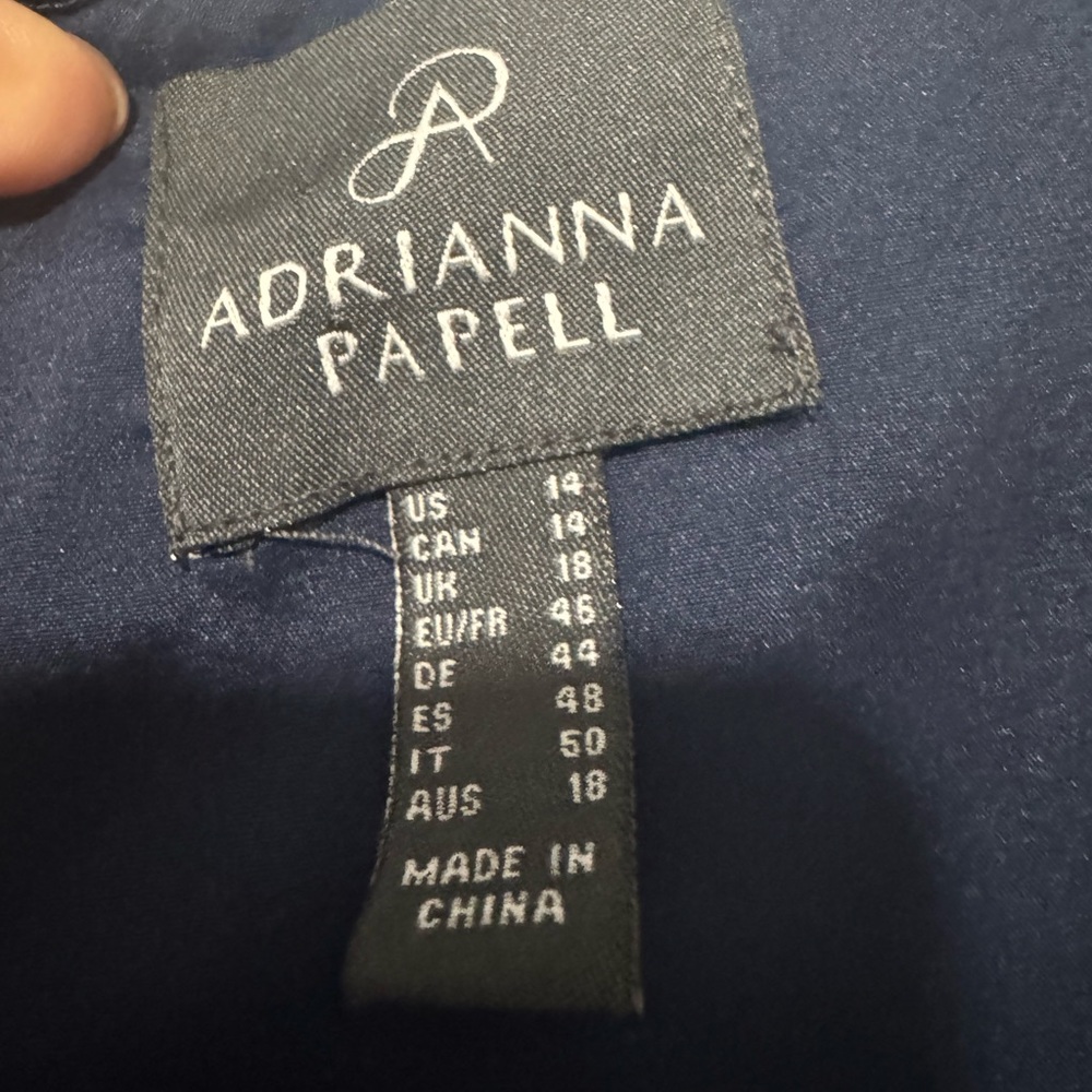 Adrianna Papell Navy Off-the-Shoulder Maxi Gown - Picture 10 of 10